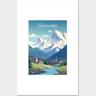 Chamonix, Mont Blan, Ski Poster Posters and Art